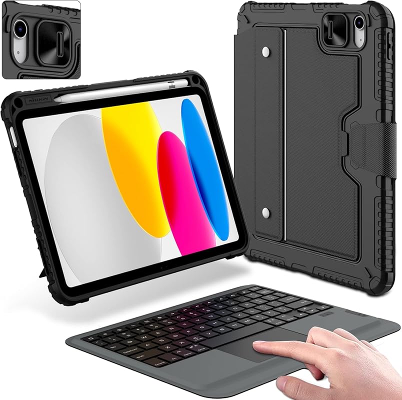 Nillkin iPad 11th/10th Gen keyboard case with detachable keyboard, tra