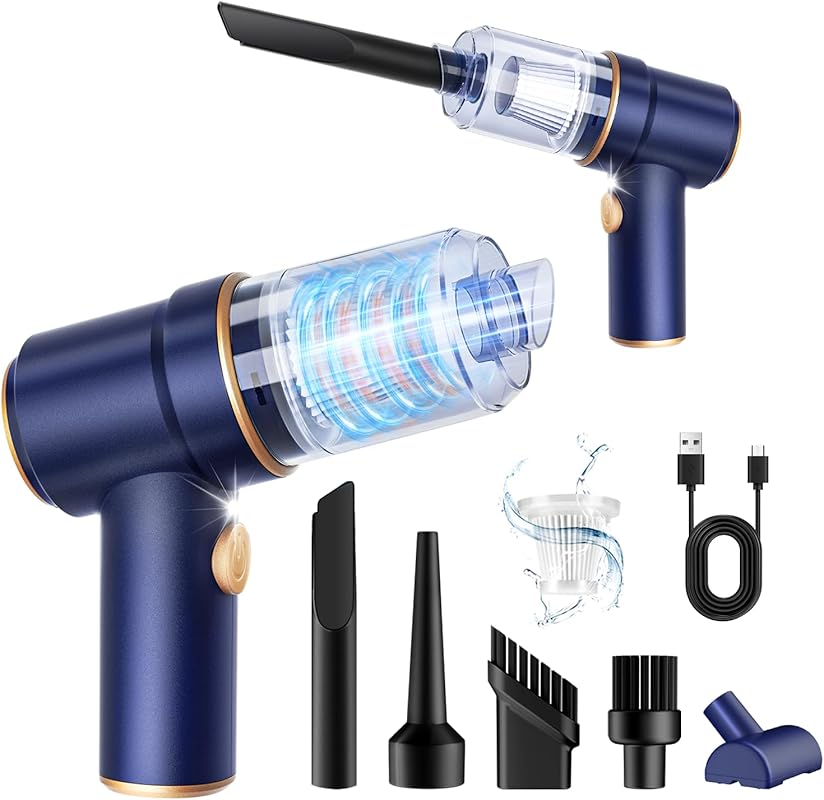 KMM cordless vacuum with 9,000Pa suction and LED light for home, car, 