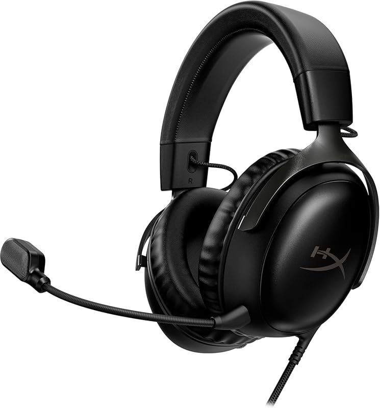 HyperX Cloud III wired gaming headset with 53mm drivers and DTS spatia