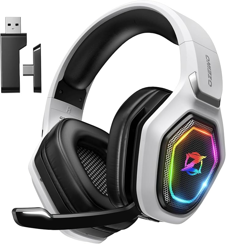 Ozeino 2.4GHz Wireless Gaming Headset for PC, PS5, and PS4 with Lossle