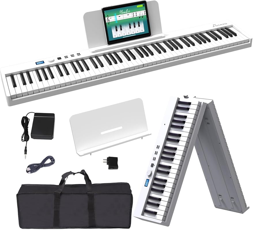 Folding Piano Keyboard 88 Key, Portable Piano Keyboard with Standard S