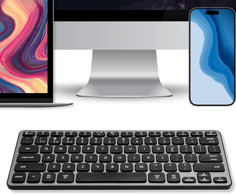 Macally Wireless Bluetooth Keyboard for Mac - Premium Multi Device Con