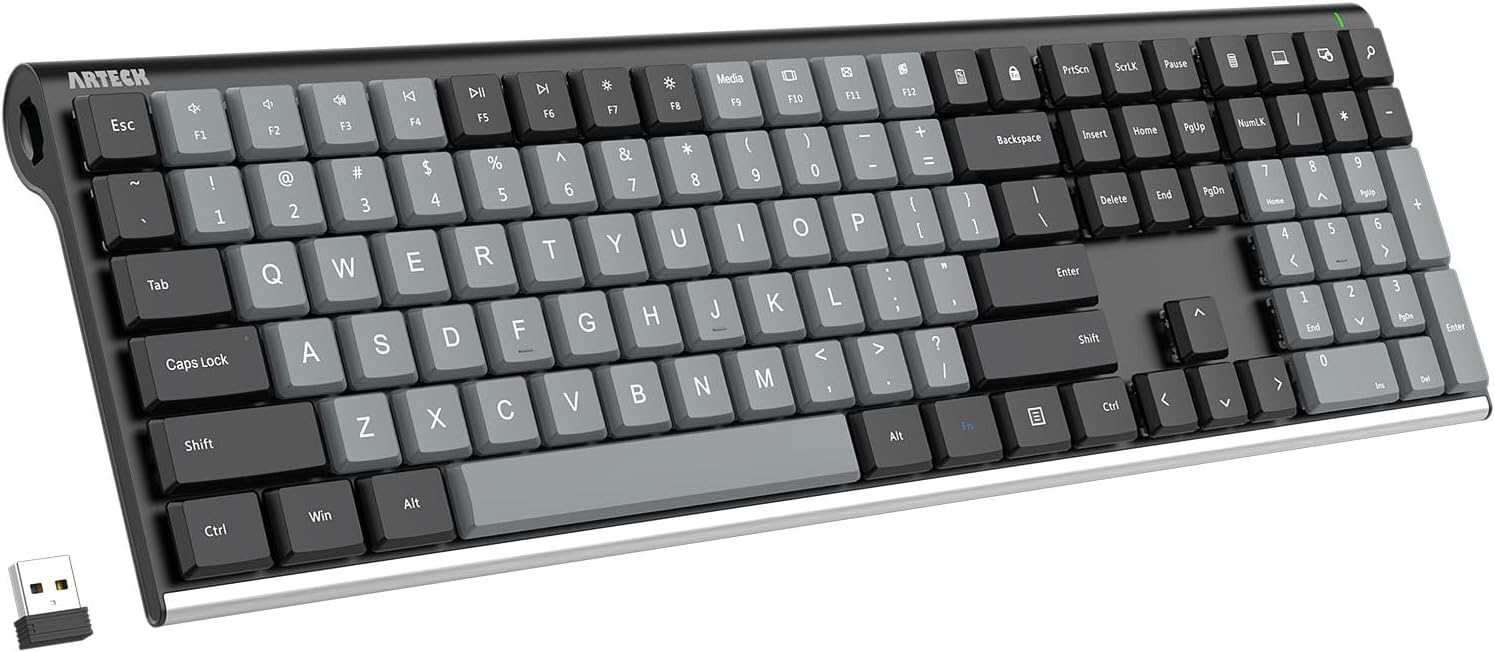 Arteck Low Profile Wireless Mechanical Keyboard with Quiet Brown Switc