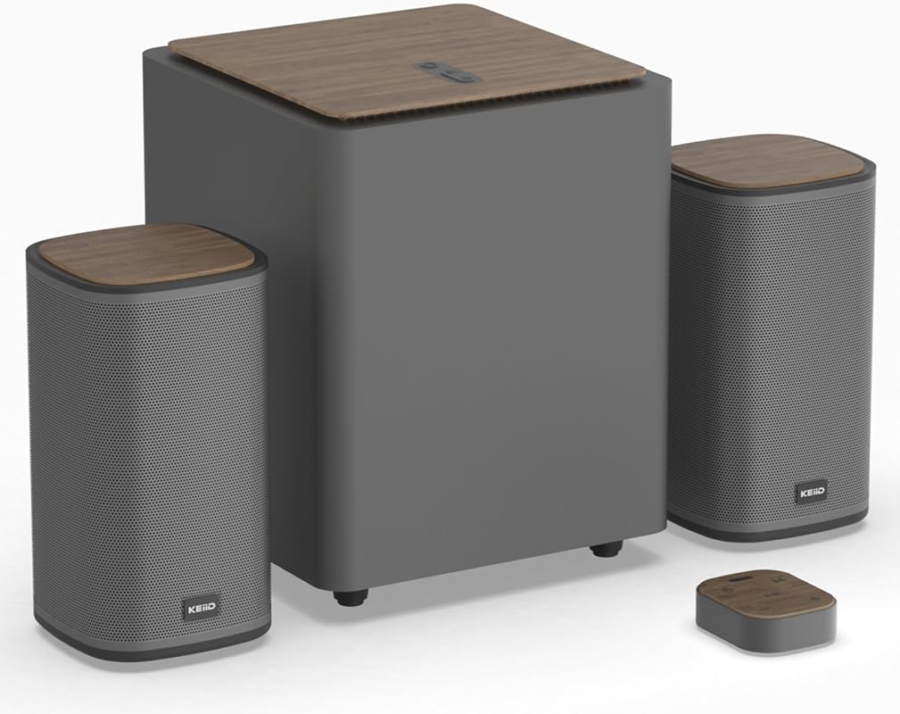 KEiiD 2.1 Bluetooth Computer Speakers with Wireless Subwoofer and Touc
