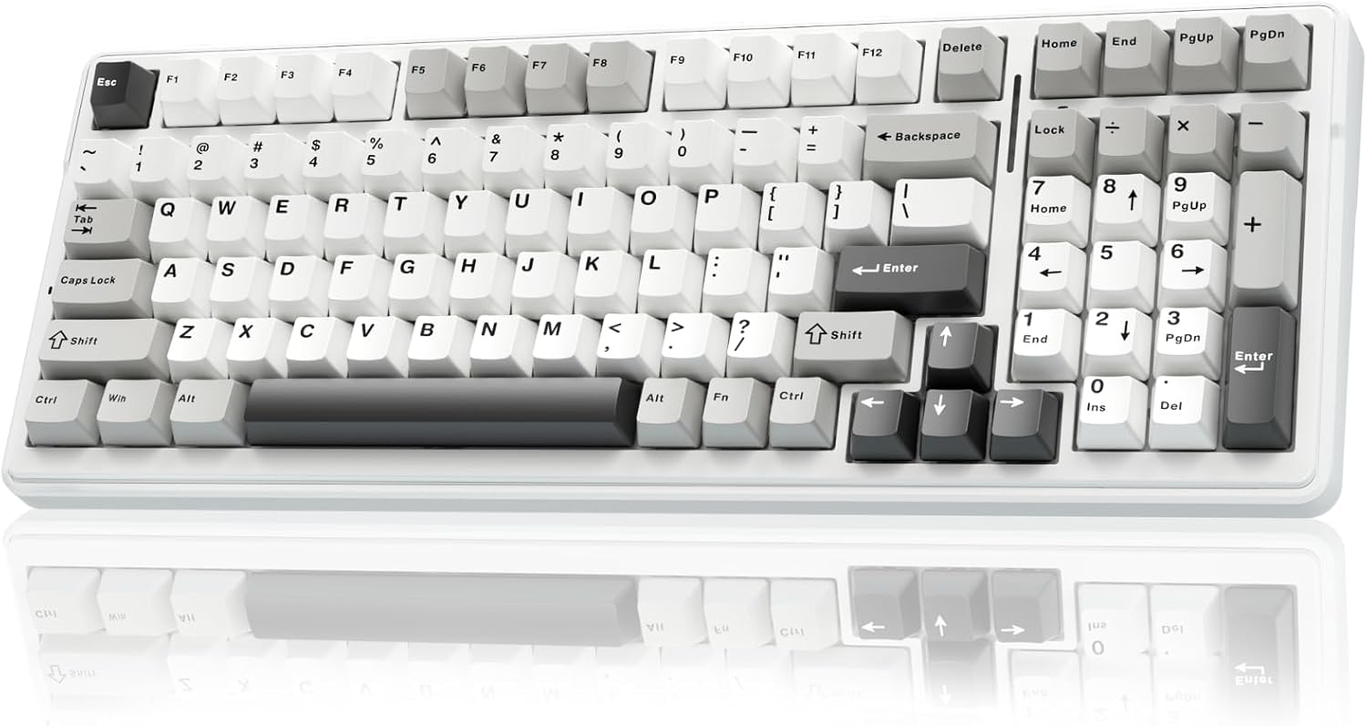 Tri-mode wireless mechanical keyboard with pre-lubed switches and RGB