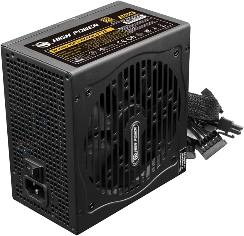 600W 80 Plus Gold Certified Power Supply with Quiet Fan and Reliable P