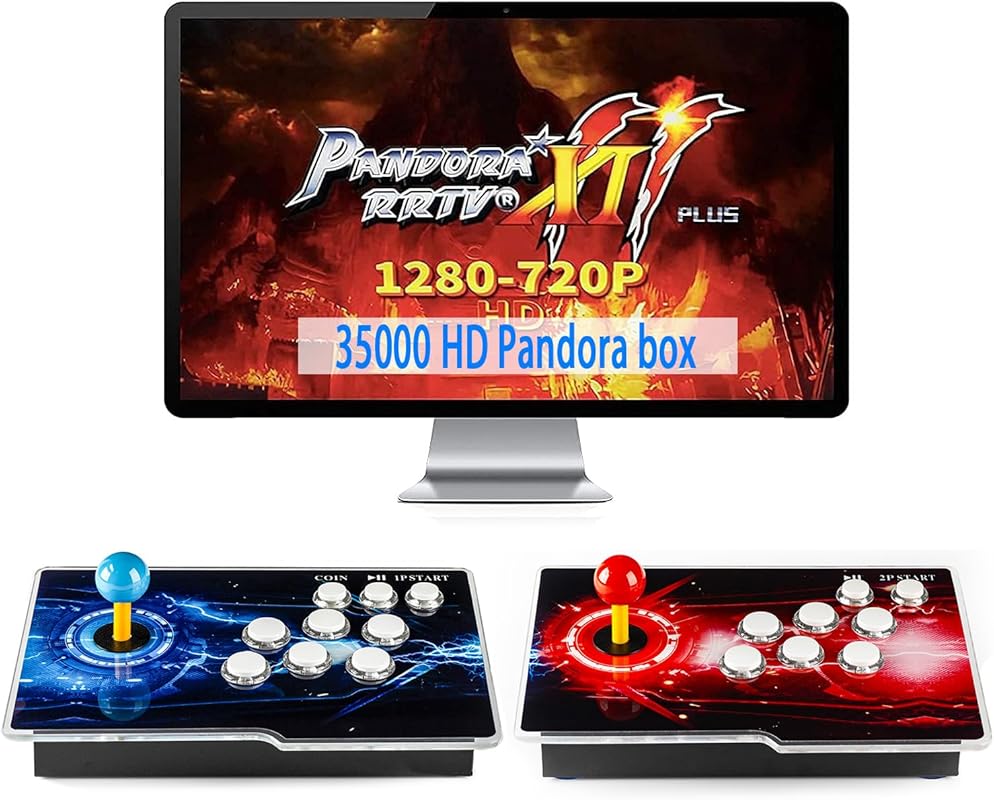 Pandora Box Arcade Console with 35,000 Games, Supports 1–4 Players on