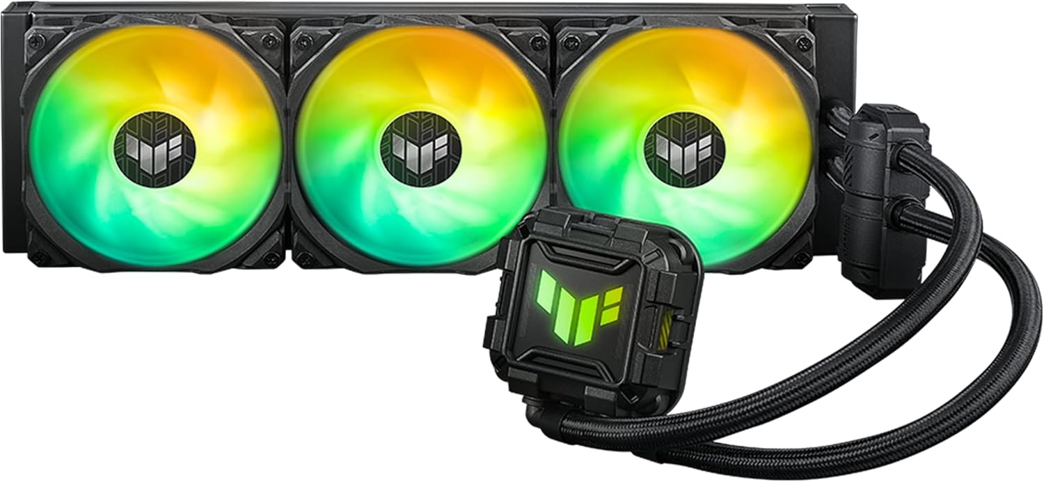 ASUS TUF Gaming LC II 360 ARGB AIO cooler with reinforced tubing and 6