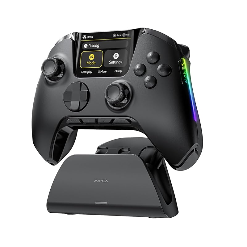 ManbaOne Wireless Gaming Controller with Hall Effect Sticks, RGB Light