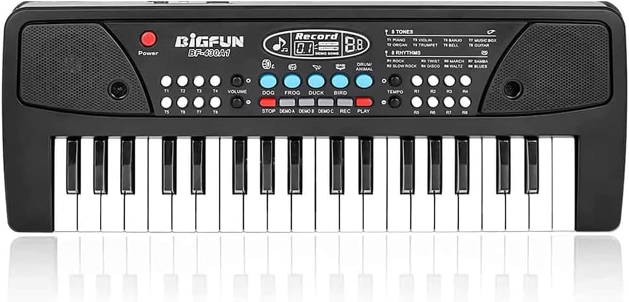 LeeQee Black 37 Keys Kids Piano Keyboard, Portable Electric Musical In