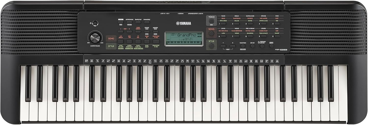 Yamaha 61-Key Portable Keyboard for Beginners with Learning Tools and 