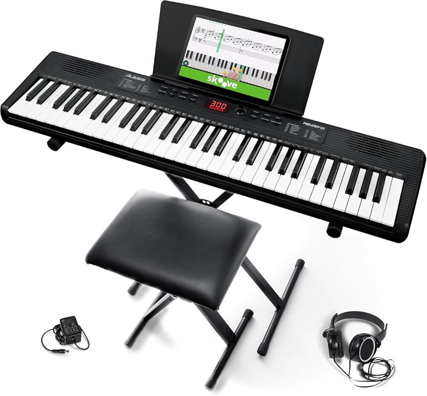 Alesis Melody 61 MK4 Keyboard with 300 Sounds and Music Lessons for Be