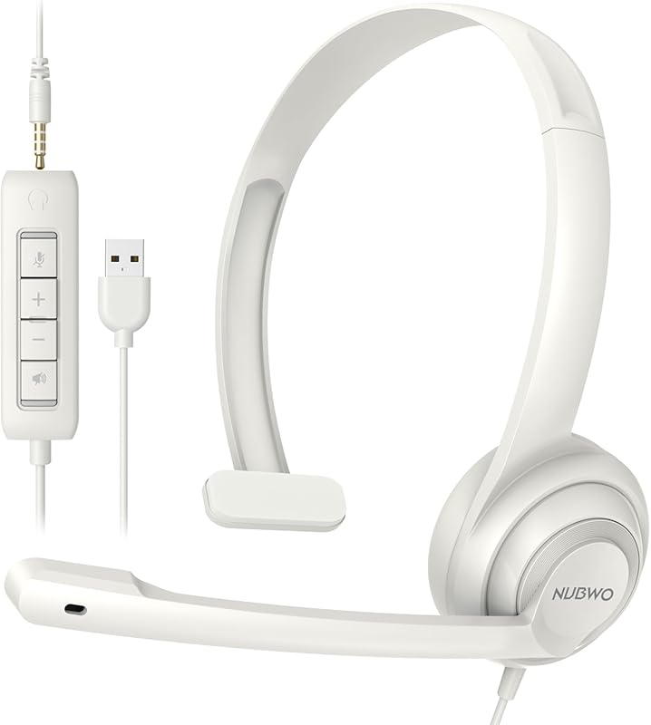 HW02 USB Headset with Noise Cancelling and In-Line Controls for Office