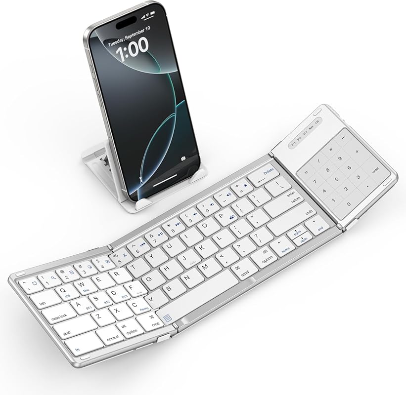 SODI Foldable Keyboard with Touchpad, Portable Wireless Keyboard for M
