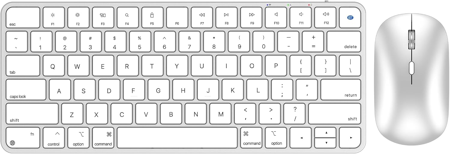 Bluetooth Keyboard and Mouse for Mac, Rechargeable, Mini Size, Ultra S