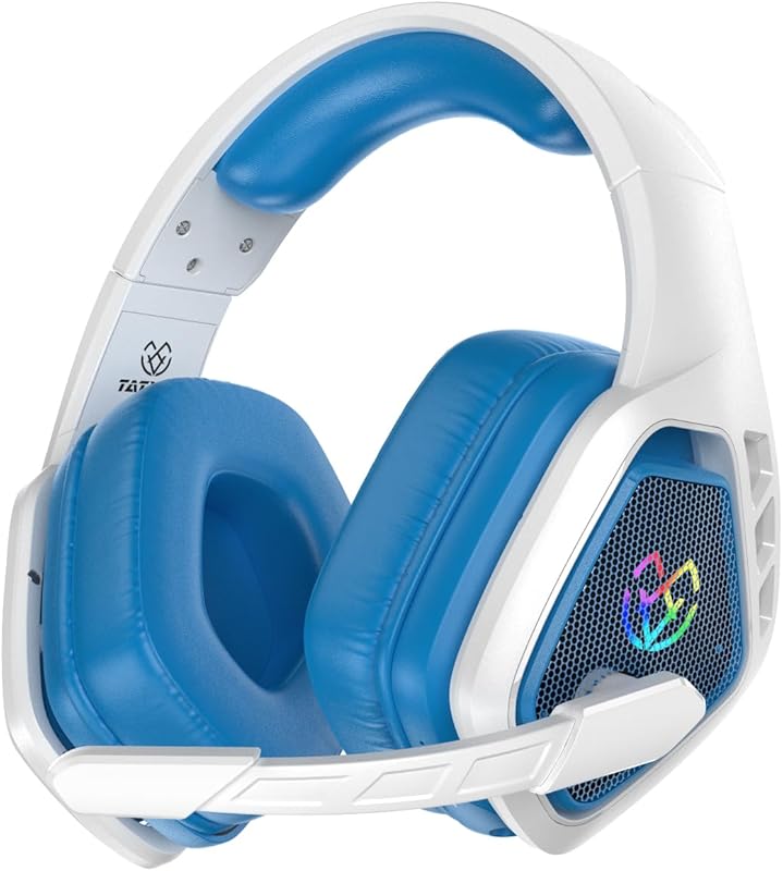 Tatybo wireless gaming headset for PC and PS5 with 2.4GHz USB and Blue
