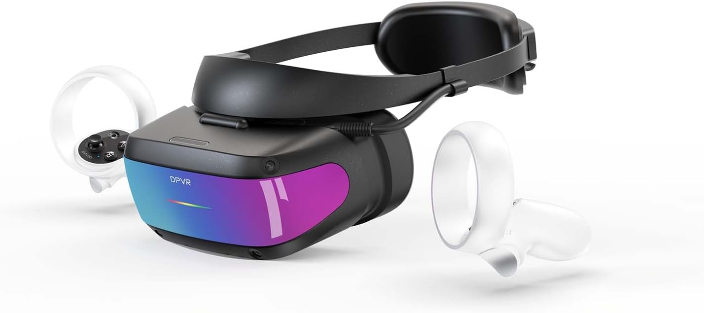 DPVR E4 VR Headset - PCVR Virtual Reality Headset for PC Games with Co