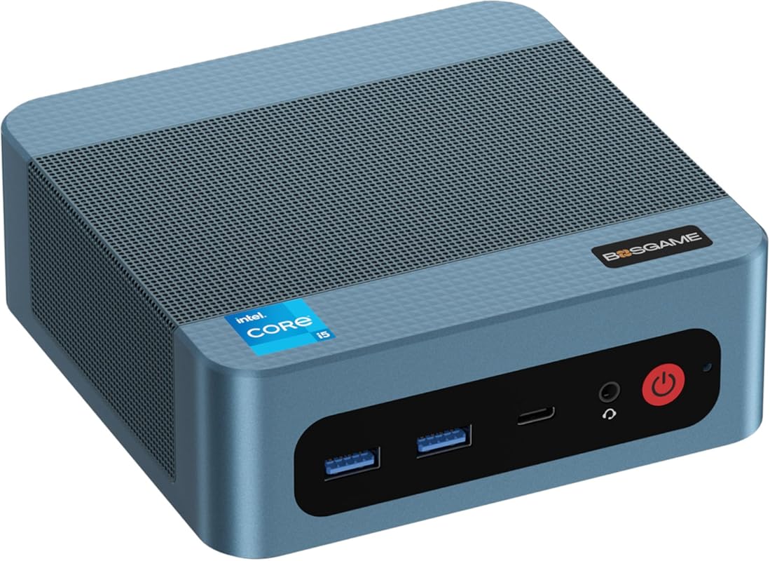 BOSGAME Mini PC with Intel Core i5-12450H, 16GB DDR4 RAM, 512GB SSD
