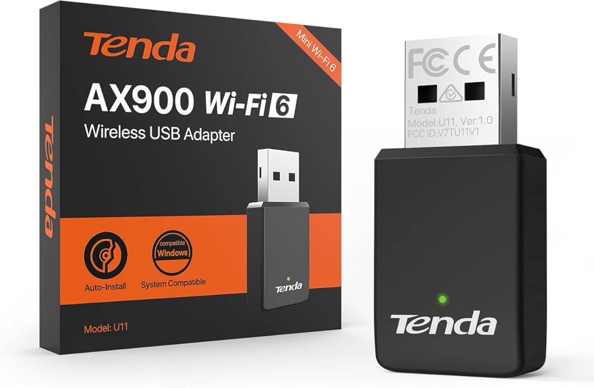Tenda U11 AX900 USB WiFi Adapter for Desktop PC with Dual Band and Bui