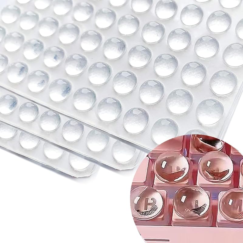 Clear Glass Silicone Keyboard Stickers for Long Nails – 100-Piece Reus