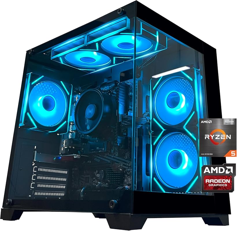 Gaming PC with AMD Ryzen 5 5600GT, 16GB DDR4, 1TB NVMe SSD, WiFi, Preb