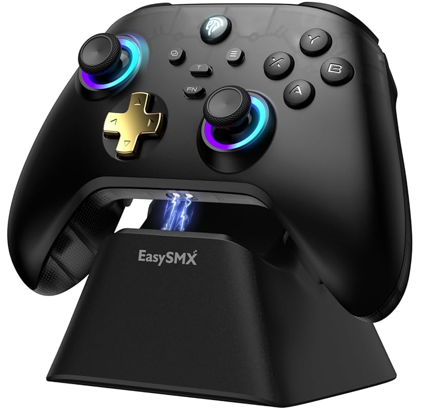 EasySMX D05 Wireless Controller for PC with Hall Sensors, RGB Lighting