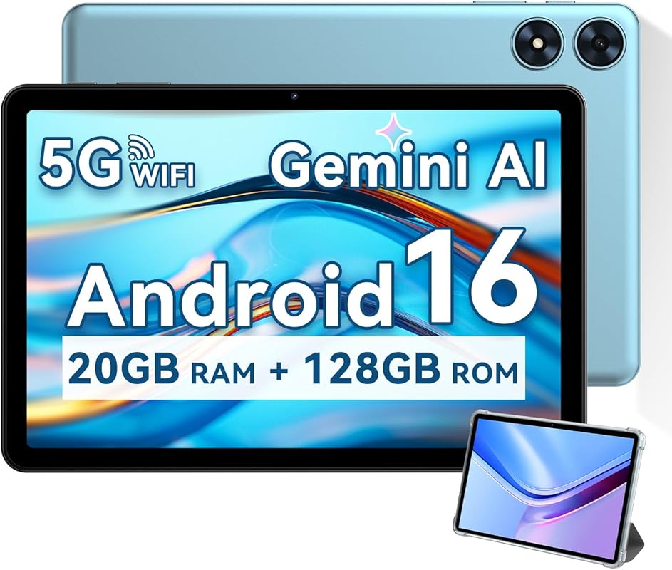 Android 16 Tablet 10 Inch for Kids and Adults, Octa-Core, 20GB RAM, 12