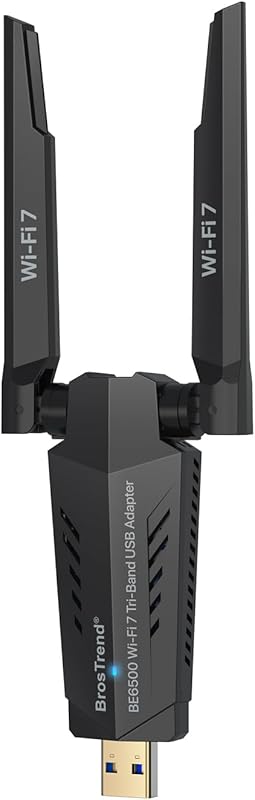 BrosTrend BE6500 Tri-Band USB WiFi 7 Adapter for Desktop PC and Laptop
