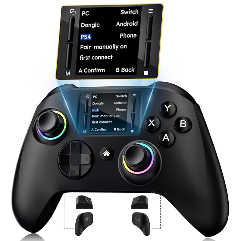 Interactive Screen Gaming Controller for PC, PS4, Switch – RGB, Progra