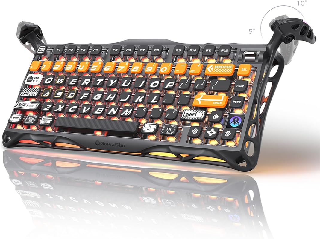 GravaStar Mercury K1 Pro Wireless Mechanical Gaming Keyboard, 75% Layo