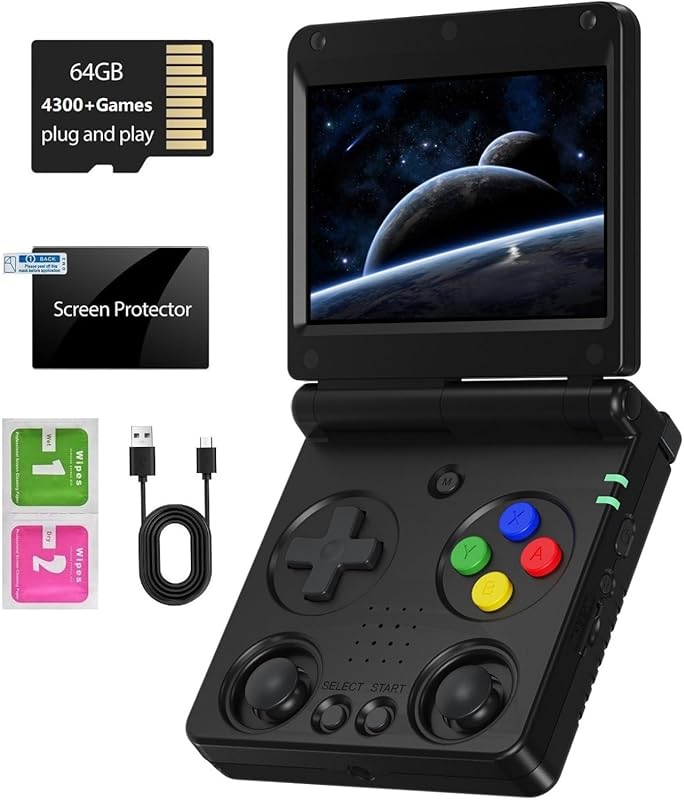 RG34XXSP Foldable Retro Handheld Console with 3.4-inch IPS screen, Lin