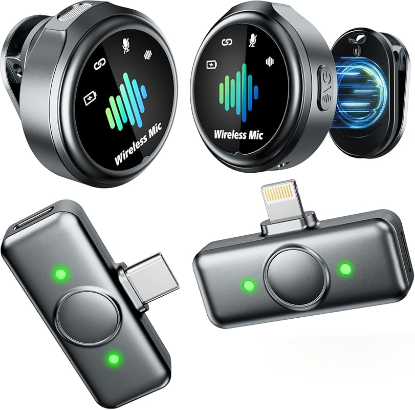 Mini Microphone for iPhone: Wireless Lavalier Microphone for Android -