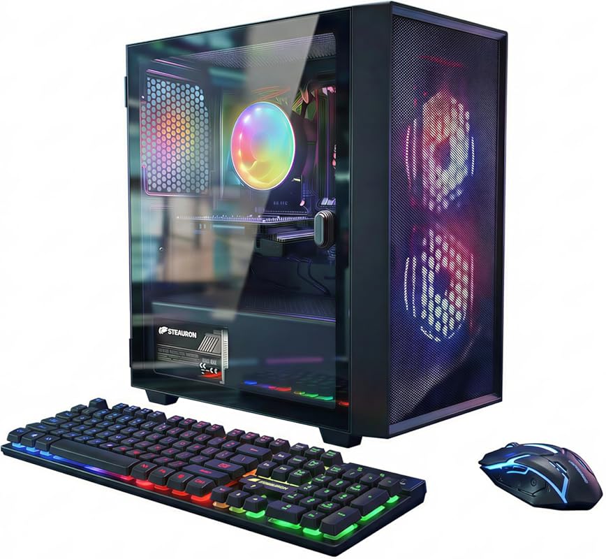 STGAubron Gaming PC with Intel i5, Radeon RX 550, 16GB RAM, 512GB SSD,