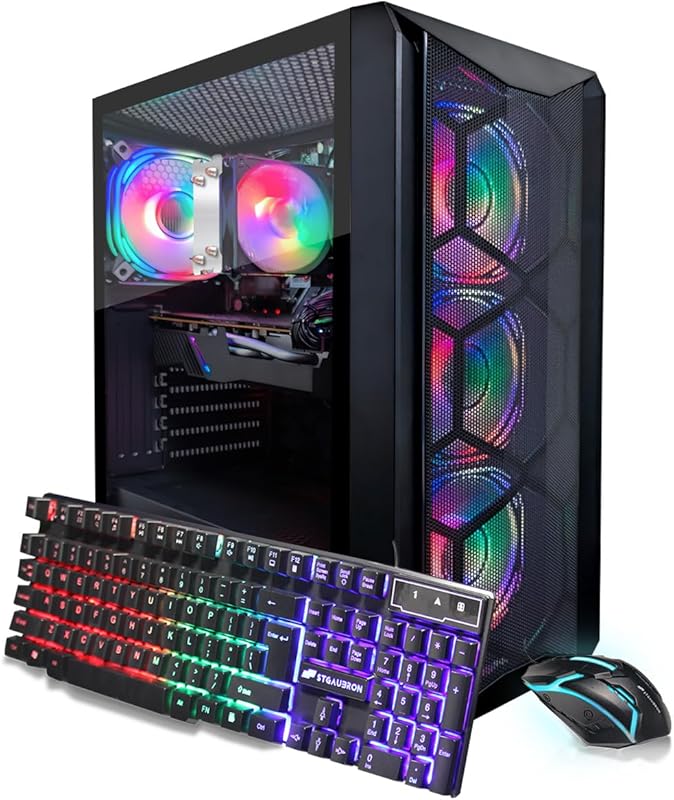 STGAubron Gaming PC: Ryzen 5 5500, RTX 3060, 16GB DDR4 RAM, 1TB SSD, R
