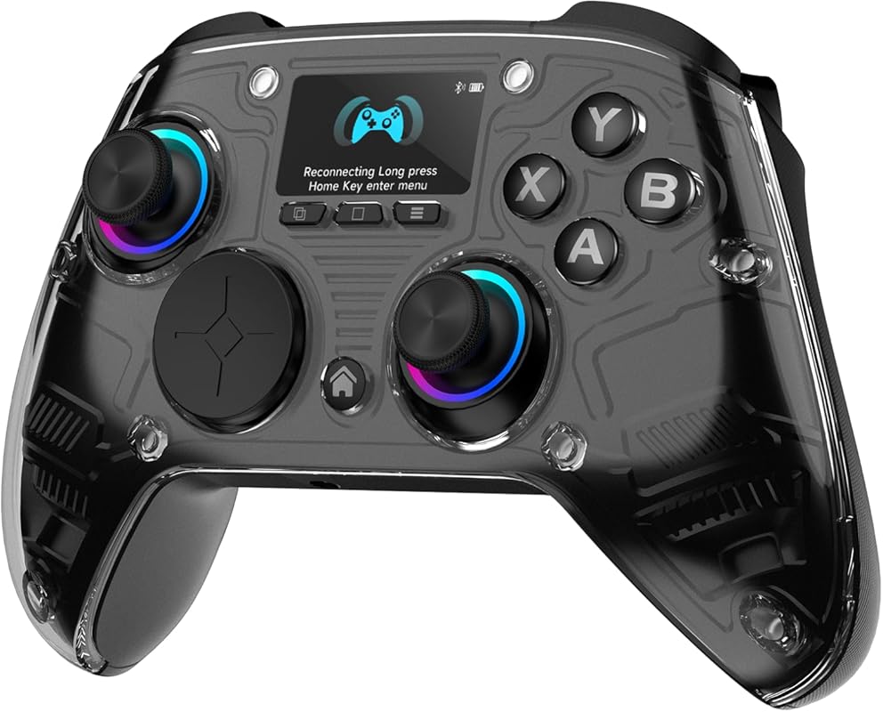 AOC Wireless PC Controller with Hall Effect Joystick, RGB Lighting, an