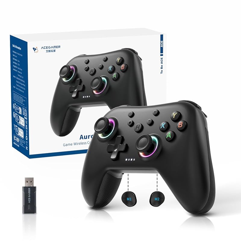 AceGamer Aurora II Wireless Controller with Hall Effect Joysticks and 