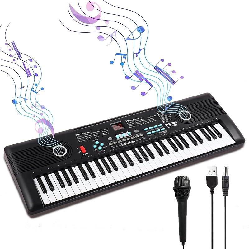 61-key electric piano with dual speakers and microphone for beginners