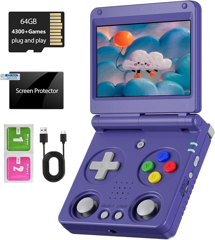 RG34XXSP Foldable Retro Handheld Console with 3.4-Inch IPS Screen and 