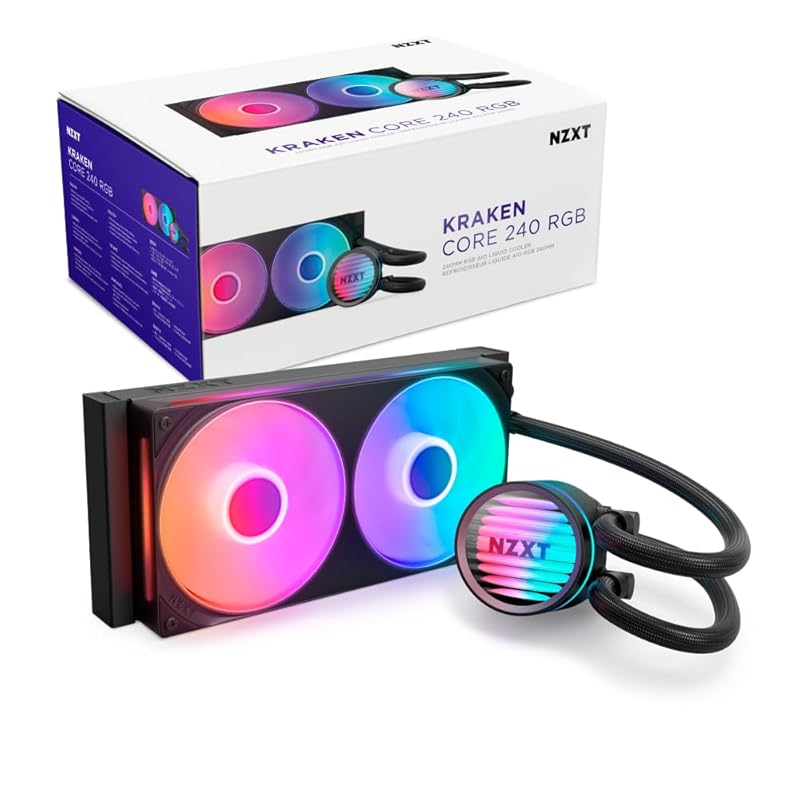 NZXT Kraken Core 240 RGB AIO cooler with 240mm radiator and single-fra