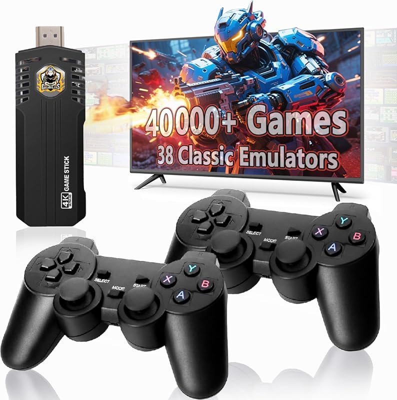 Retro gaming console pro with 40,000+ games and 38 emulators, plug-and