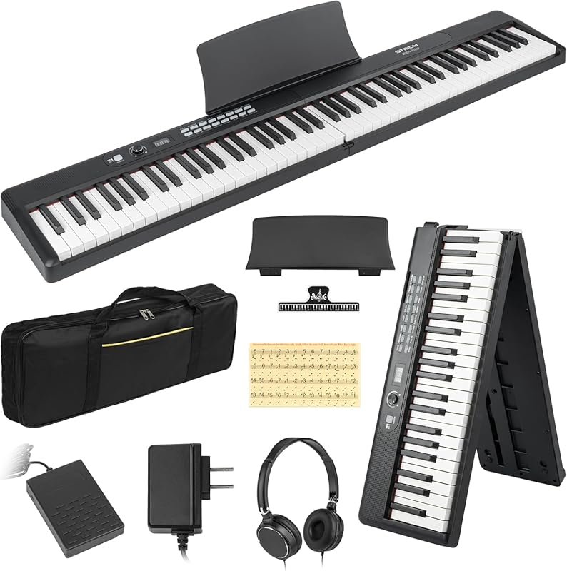 STRICH 88 Key Digital Piano Foldable Full Size Electric Keyboard with 