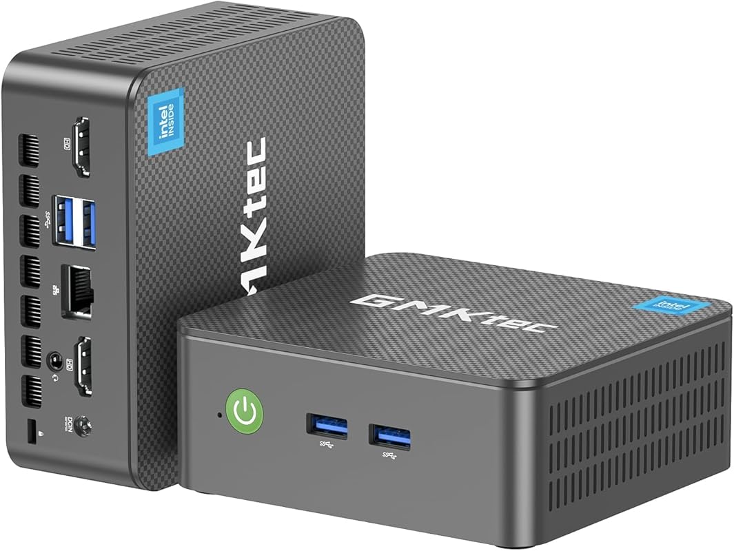 GMKtec Mini PC with Intel N95, 16GB RAM, 512GB SSD, Dual 4K HDMI, WiFi