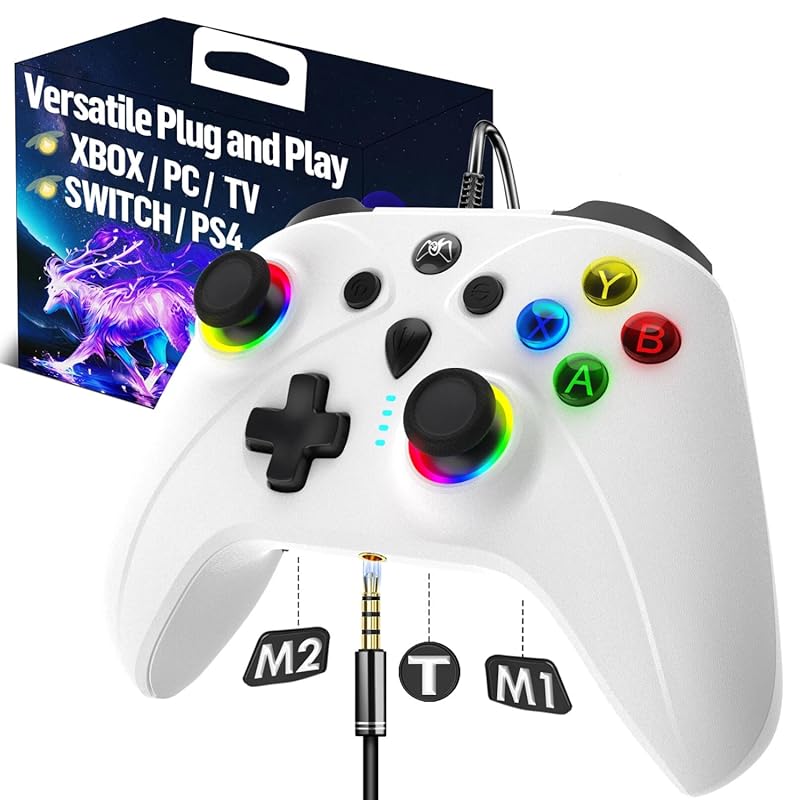 UGAME wired Xbox controller for PC and Switch with 1000Hz polling, no 