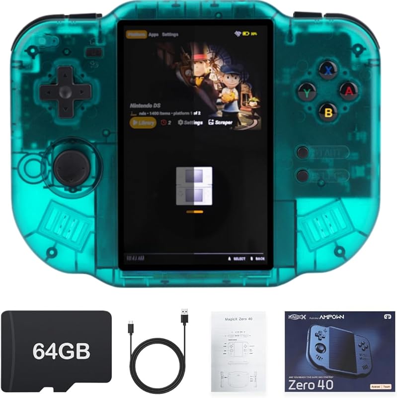 MagicX Zero 40 Retro Console with 3.4-inch IPS Screen, Linux System, a