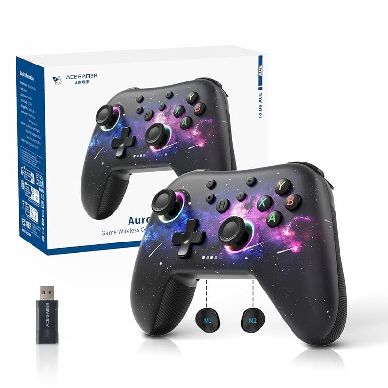 AceGamer Aurora II 2.4G Wireless Controller for PC and Switch – RGB Ha