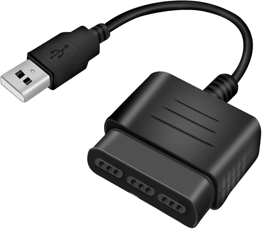 PS2 to USB Controller Adapter compatible with PS1, PS2, PS3, and PC fo