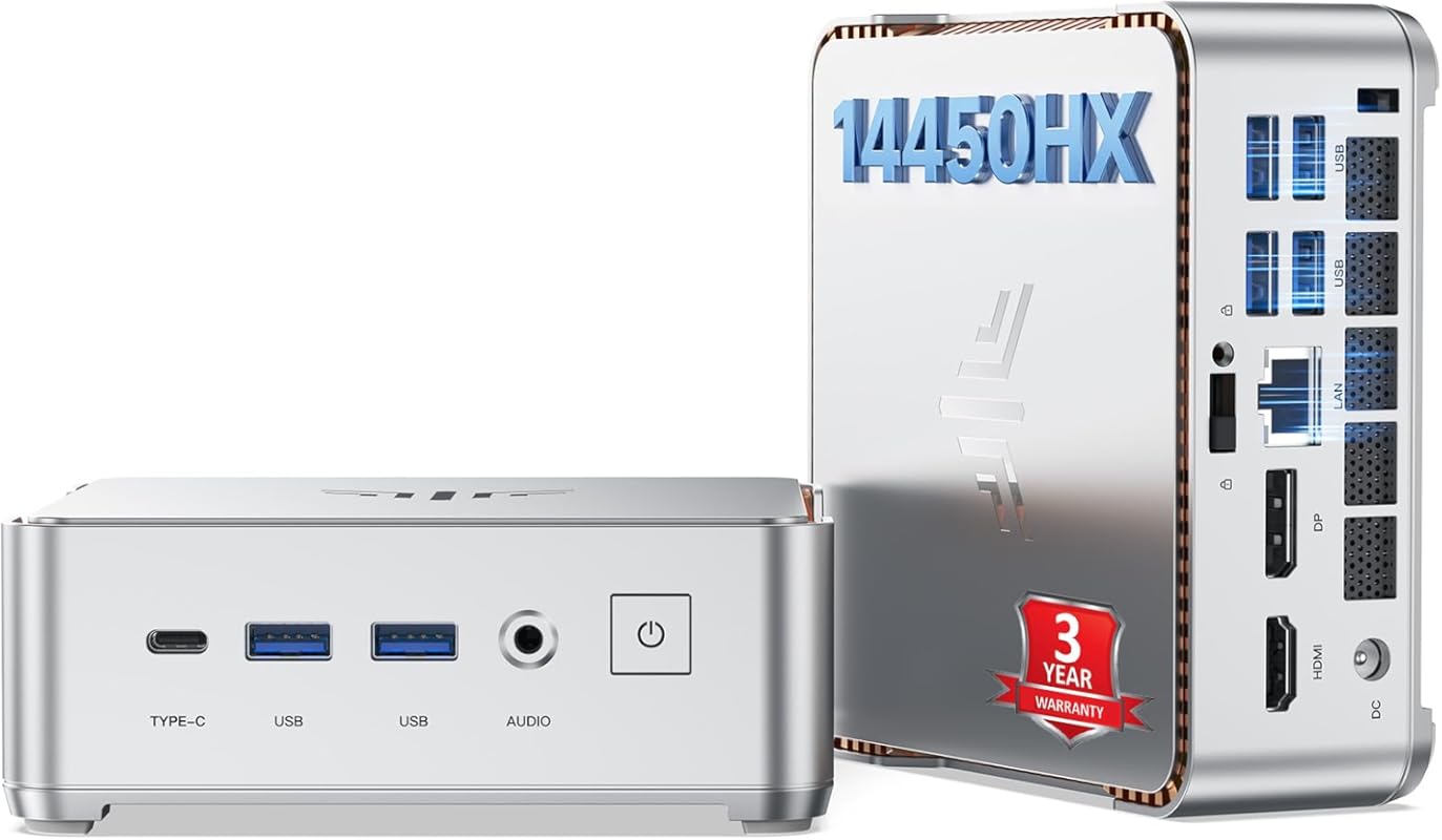 KAMRUI Hyper H2 Mini Gaming PC: Intel Core 14450HX, 32GB RAM, 1TB SSD,