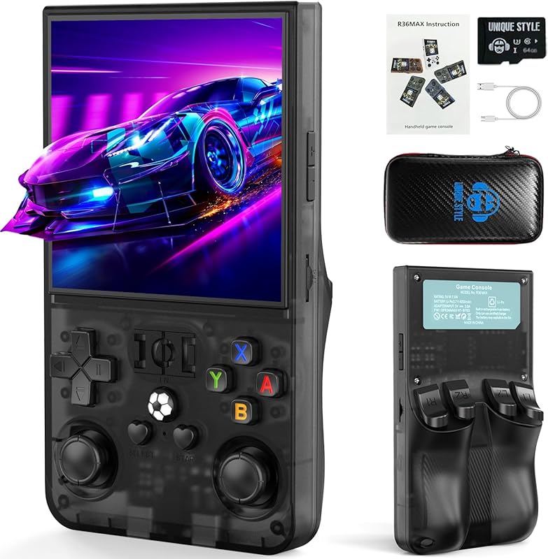 R36MAX Retro Handheld Game Console, 4.0 Inch IPS HD Screen Portable Re