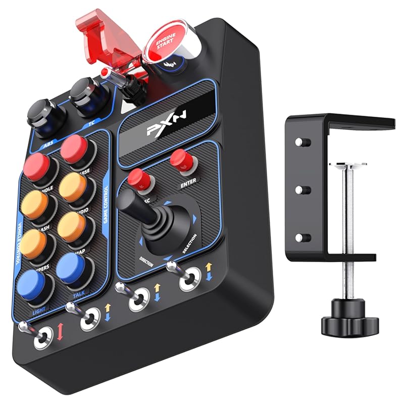 PXN CB1 Programmable Button Box with 19 Controls and RGB Backlit for R