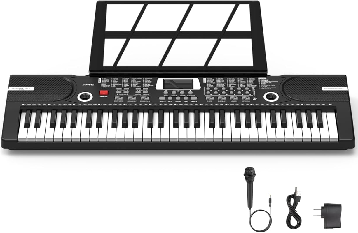 61-Key Electronic Digital Piano for Beginners with Built-in Speaker an